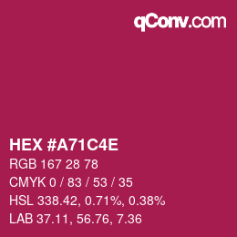 Color code: HEX #A71C4E | qconv.com