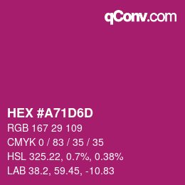 カラーコード: HEX #A71D6D | qconv.com