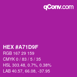 Color code: HEX #A71D9F | qconv.com