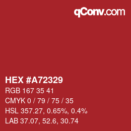 Código de color: HEX #A72329 | qconv.com