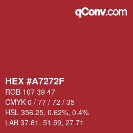Color code: HEX #A7272F | qconv.com