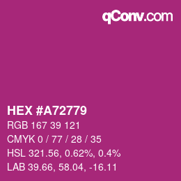 Color code: HEX #A72779 | qconv.com