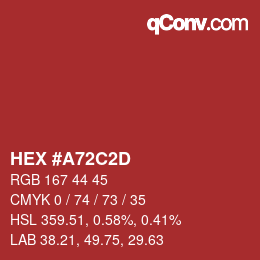 Color code: HEX #A72C2D | qconv.com