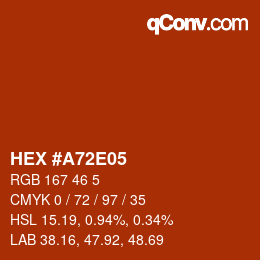 Color code: HEX #A72E05 | qconv.com