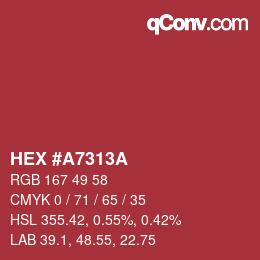 Color code: HEX #A7313A | qconv.com