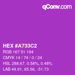 颜色代码: HEX #A733C2 | qconv.com