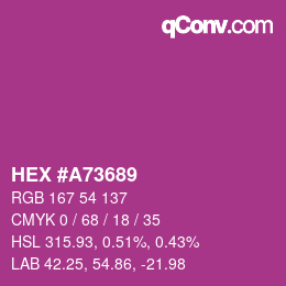 Color code: HEX #A73689 | qconv.com