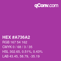 Color code: HEX #A736A2 | qconv.com