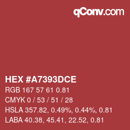 Código de color: HEX #A7393DCE | qconv.com