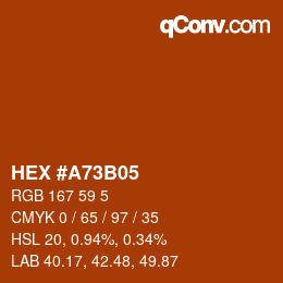 Color code: HEX #A73B05 | qconv.com