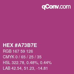 Color code: HEX #A73B7E | qconv.com