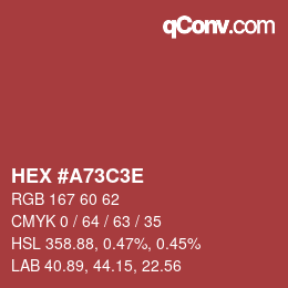 Código de color: HEX #A73C3E | qconv.com