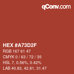 Color code: HEX #A73D2F | qconv.com