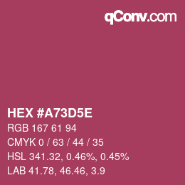 Color code: HEX #A73D5E | qconv.com