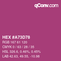 Color code: HEX #A73D78 | qconv.com