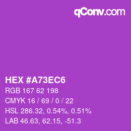 Color code: HEX #A73EC6 | qconv.com