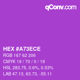 カラーコード: HEX #A73ECE | qconv.com