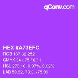 Color code: HEX #A73EFC | qconv.com