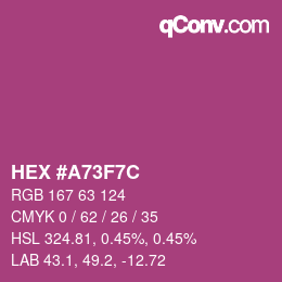 Color code: HEX #A73F7C | qconv.com