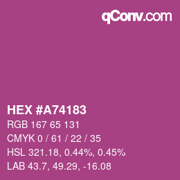 Color code: HEX #A74183 | qconv.com