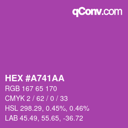 Color code: HEX #A741AA | qconv.com