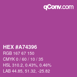 Color code: HEX #A74396 | qconv.com