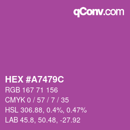Farbcode: HEX #A7479C | qconv.com