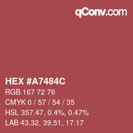 Color code: HEX #A7484C | qconv.com