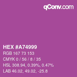 カラーコード: HEX #A74999 | qconv.com