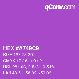 Color code: HEX #A749C9 | qconv.com