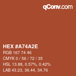 Color code: HEX #A74A2E | qconv.com