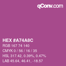 Color code: HEX #A74A8C | qconv.com