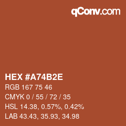 Color code: HEX #A74B2E | qconv.com