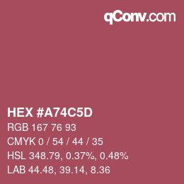 カラーコード: HEX #A74C5D | qconv.com