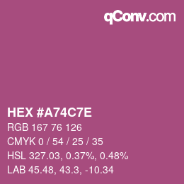 Color code: HEX #A74C7E | qconv.com