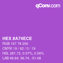 Color code: HEX #A74ECE | qconv.com
