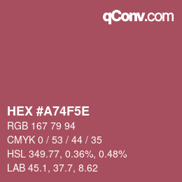 Color code: HEX #A74F5E | qconv.com