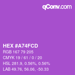 Color code: HEX #A74FCD | qconv.com