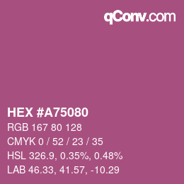 颜色代码: HEX #A75080 | qconv.com