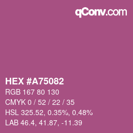 颜色代码: HEX #A75082 | qconv.com