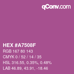 颜色代码: HEX #A7508F | qconv.com