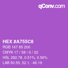 颜色代码: HEX #A755C8 | qconv.com