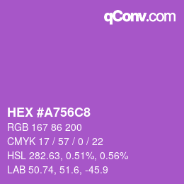 Farbcode: HEX #A756C8 | qconv.com