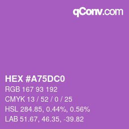 Color code: HEX #A75DC0 | qconv.com