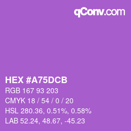 Farbcode: HEX #A75DCB | qconv.com