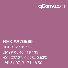 Color code: HEX #A76589 | qconv.com