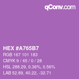 Farbcode: HEX #A765B7 | qconv.com