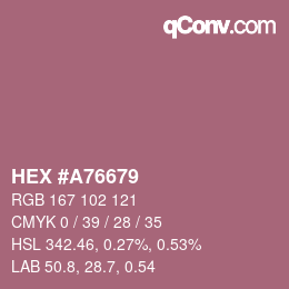 Color code: HEX #A76679 | qconv.com