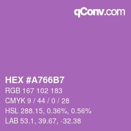 颜色代码: HEX #A766B7 | qconv.com