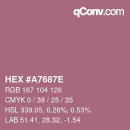 Color code: HEX #A7687E | qconv.com